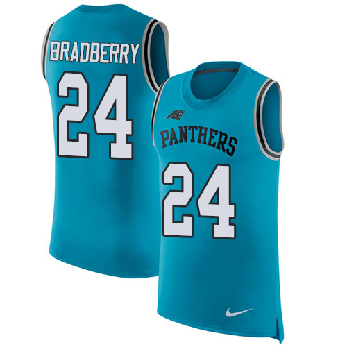 Nike Panthers #24 James Bradberry Blue Alternate Men's Stitched NFL Limited Rush Tank Top Jersey - Click Image to Close